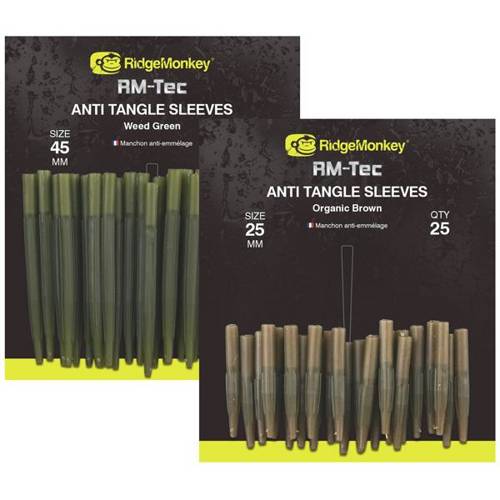 RidgeMonkey Anti Tangle Sleeves 25mm Weed Green